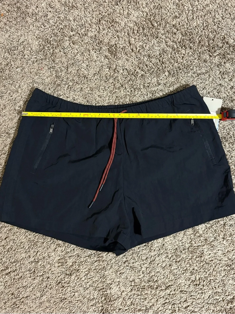 Avia Black Swim Trunks with Rust Drawcord